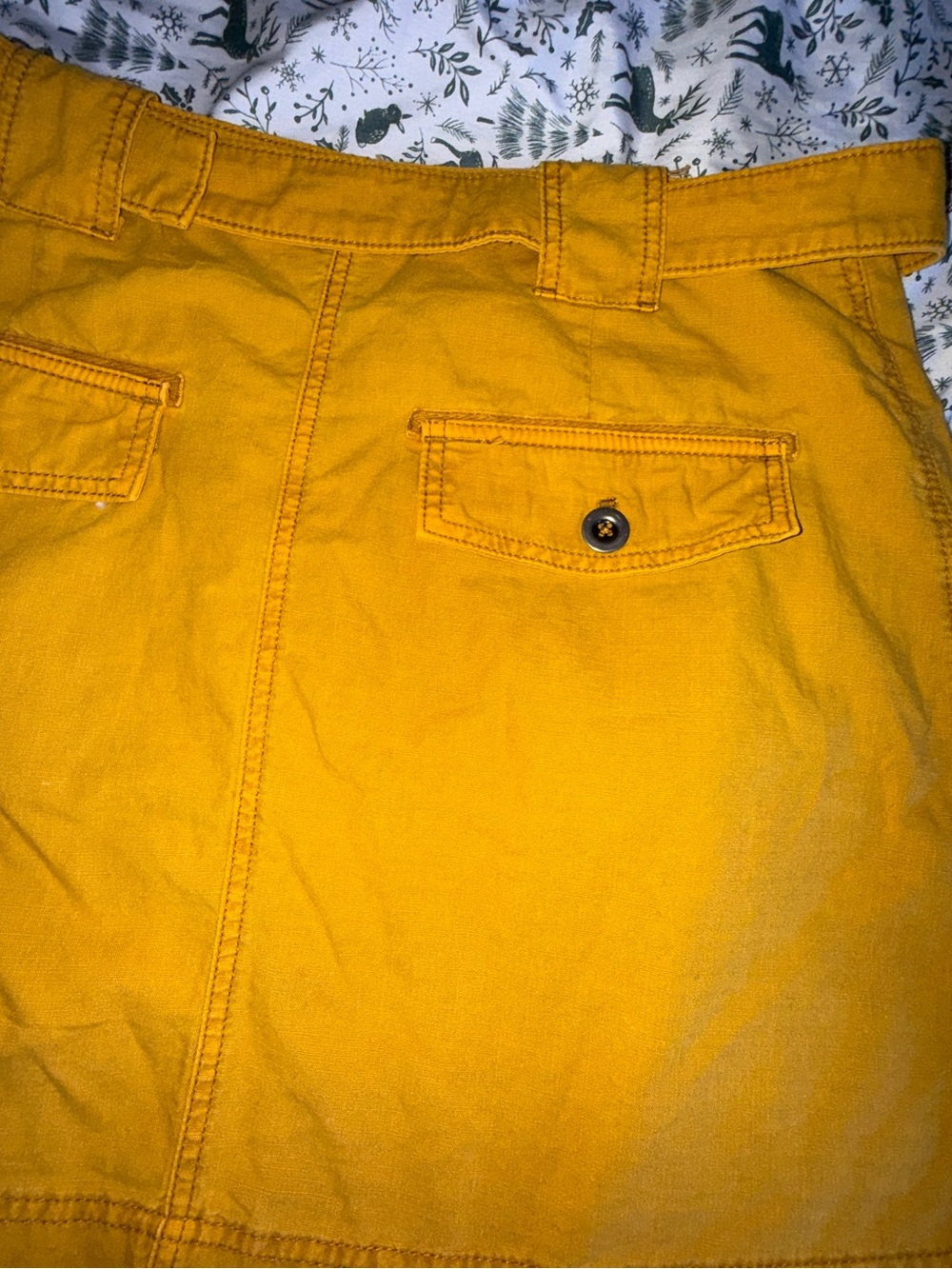 Free People Mustard Yellow Mini Skirt with Utility Pockets - Picture 6 of 6